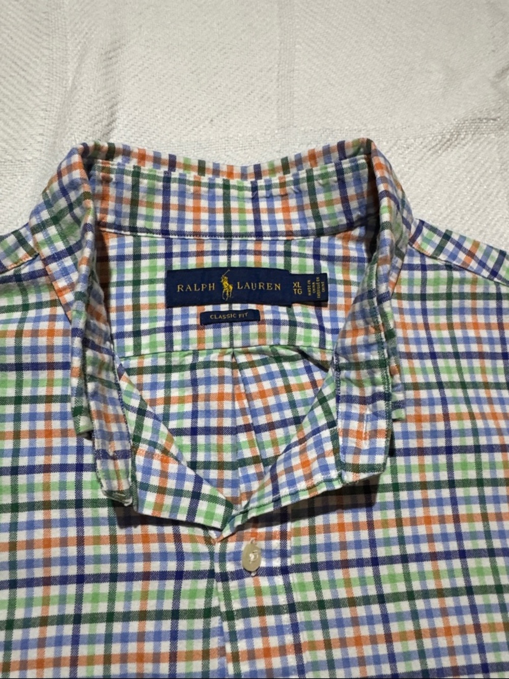 Ralph Lauren Ventage, Men, Classic Fit Green Blue Orange Check Shirt - Men's